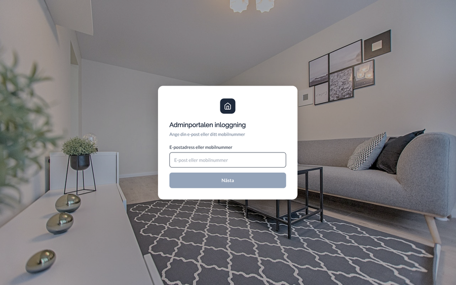 Inloggningssidan för Boostads adminportal på admin.boostad.net.